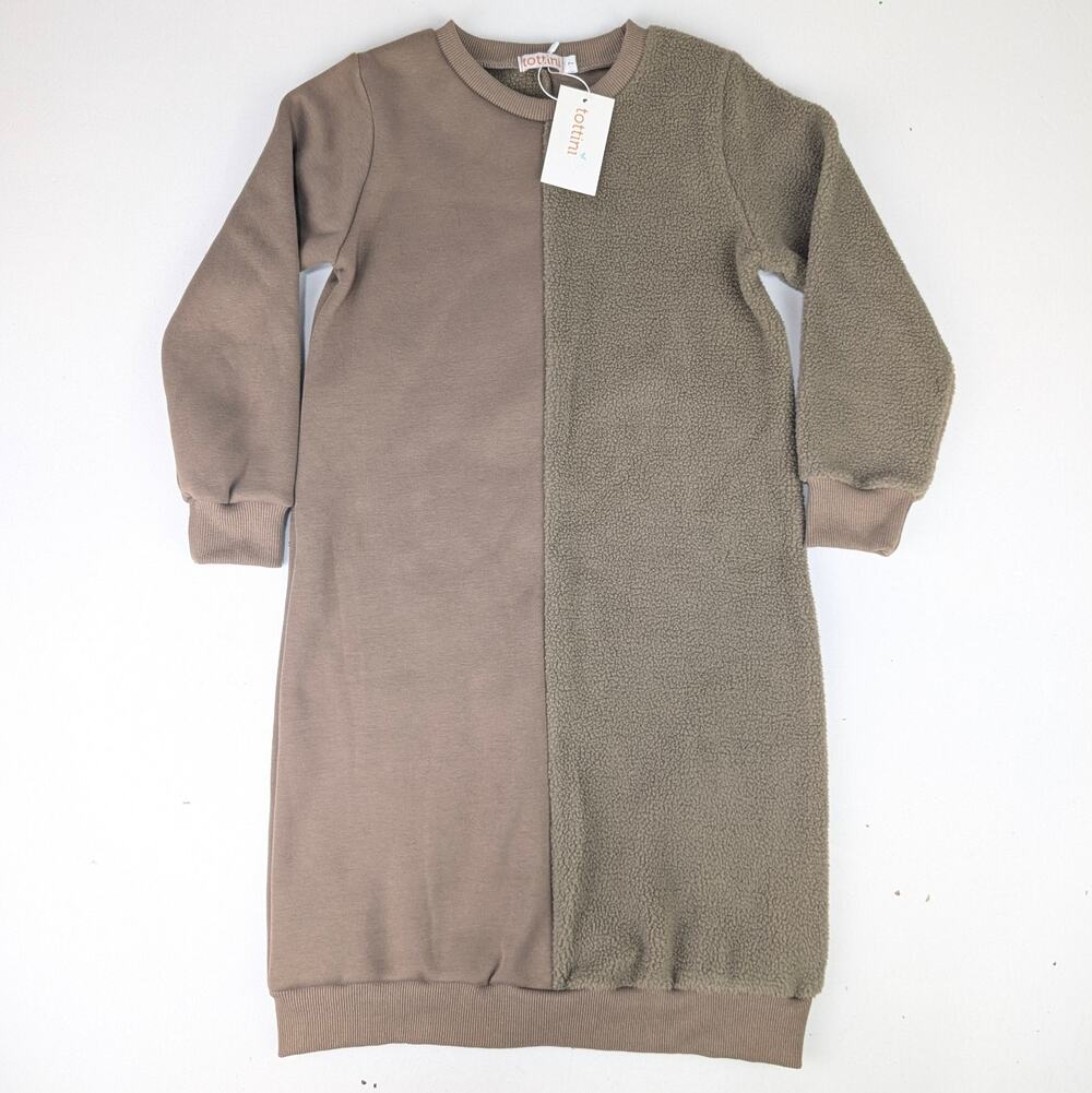 Tottini Girl's 7 Brown Sherpa Dress